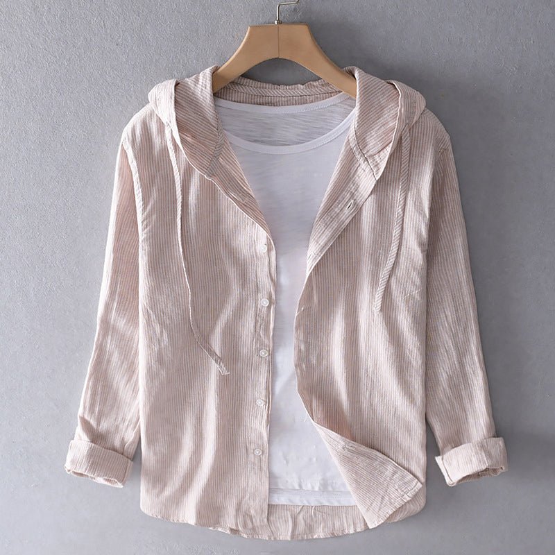Elena | Linen blouse with hood