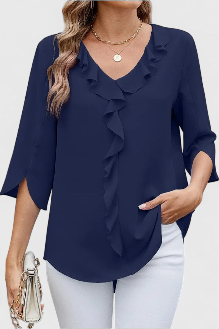 Annemiek Lightweight Flared Blouse in Soft Fabric