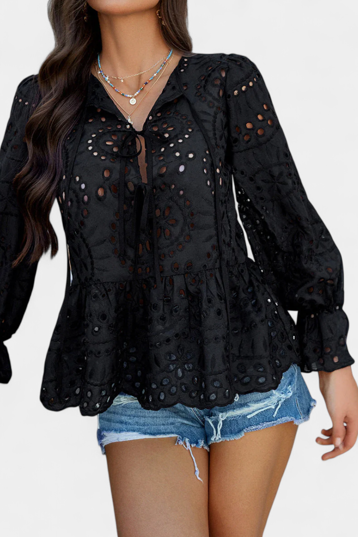 Loose-Fit Bohemian Lace Top by Kayden