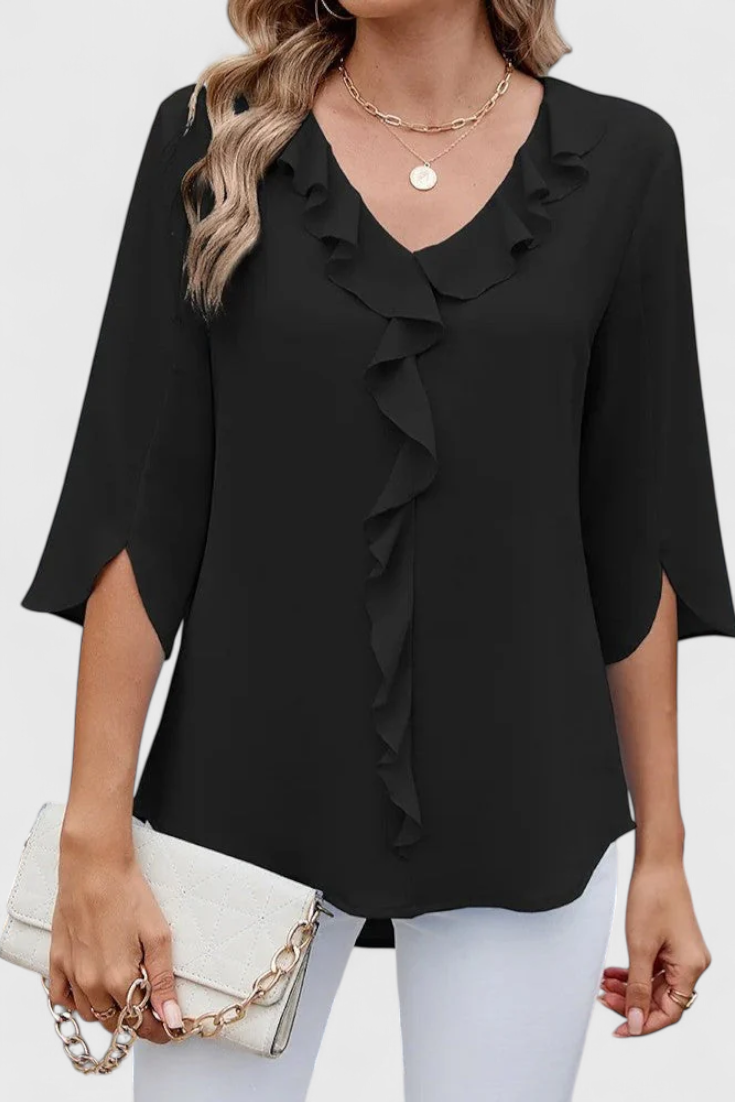 Annemiek Lightweight Flared Blouse in Soft Fabric